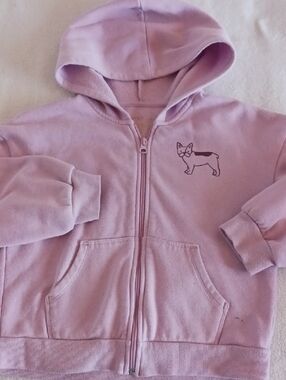 Cat & Jack Lavender Zip Hoodie with Dog Graphic